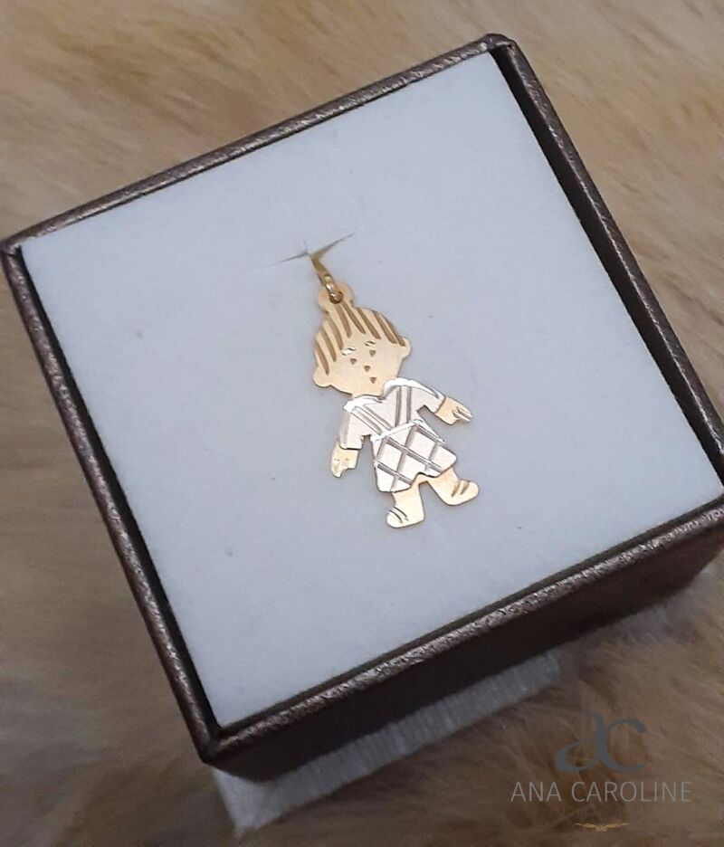 Conjunto de Pingentes Menino e Menina Estamparia em Ouro 18k - Image 2