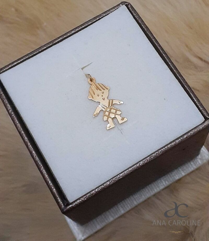 Conjunto de Pingente Menino e Menina Estamparia em Ouro 18k - Image 3