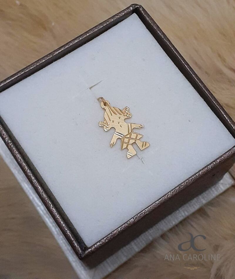 Conjunto de Pingente Menino e Menina Estamparia em Ouro 18k - Image 2