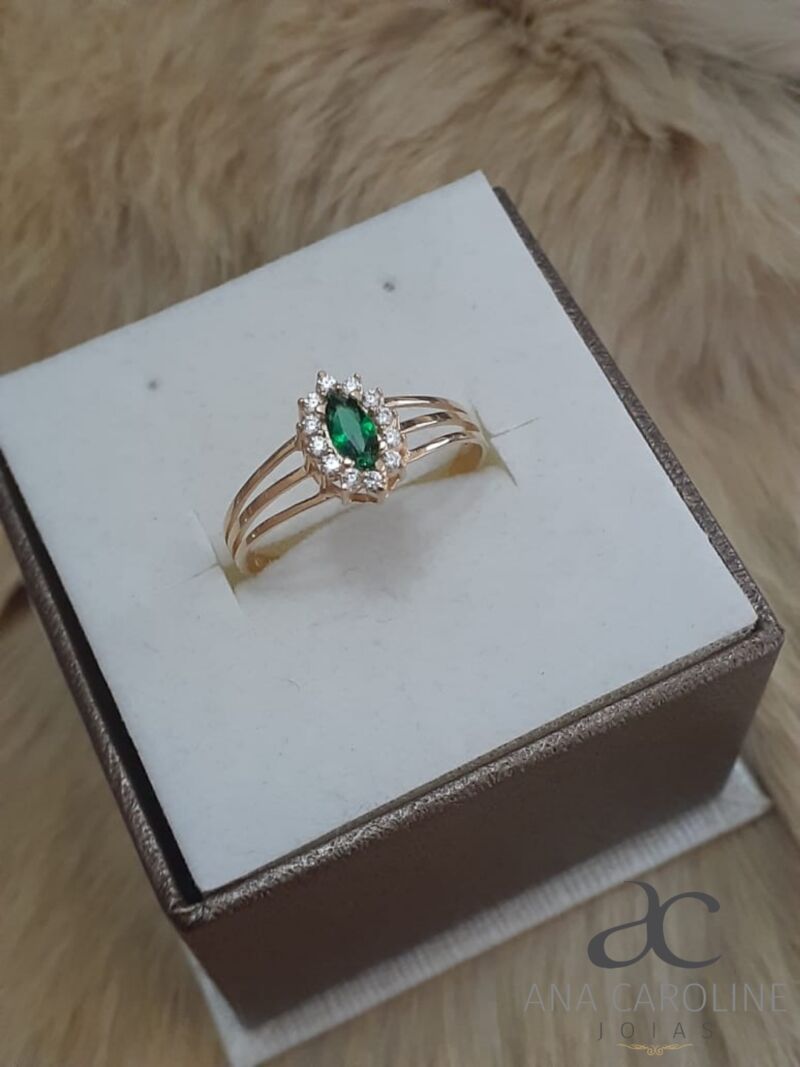 Anel em Ouro 18k com Zircônia